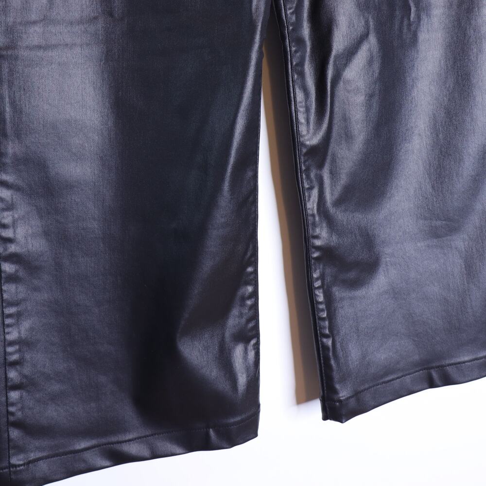 Kut from the Kloth Meg Jeans Black Coated Wide Leg High Rise Women's 6 - Picture 6 of 10